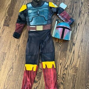 Star Wars Mandalorian Kids Costume with Helmet - Blue, Red, Yellow
